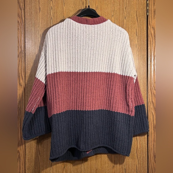 POL Baggy Colorblock Boho Buttoned Waffle Knit Cardigan - Picture 8 of 8